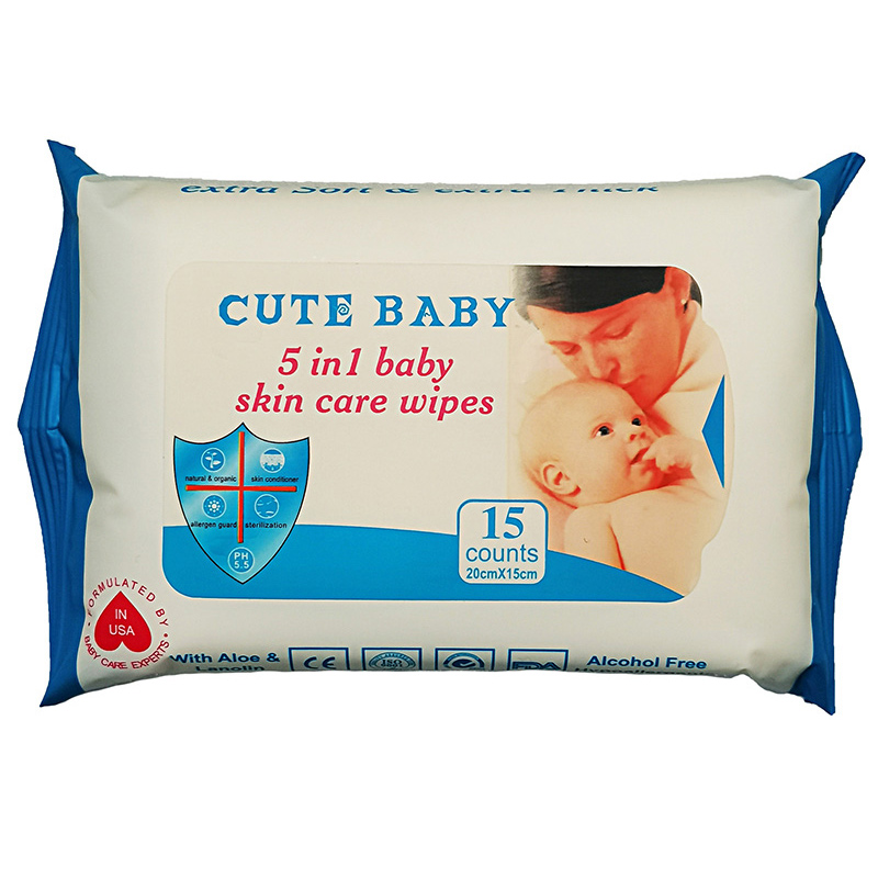 Toallitas húmedas suaves para bebés, naturales y no irritantes.