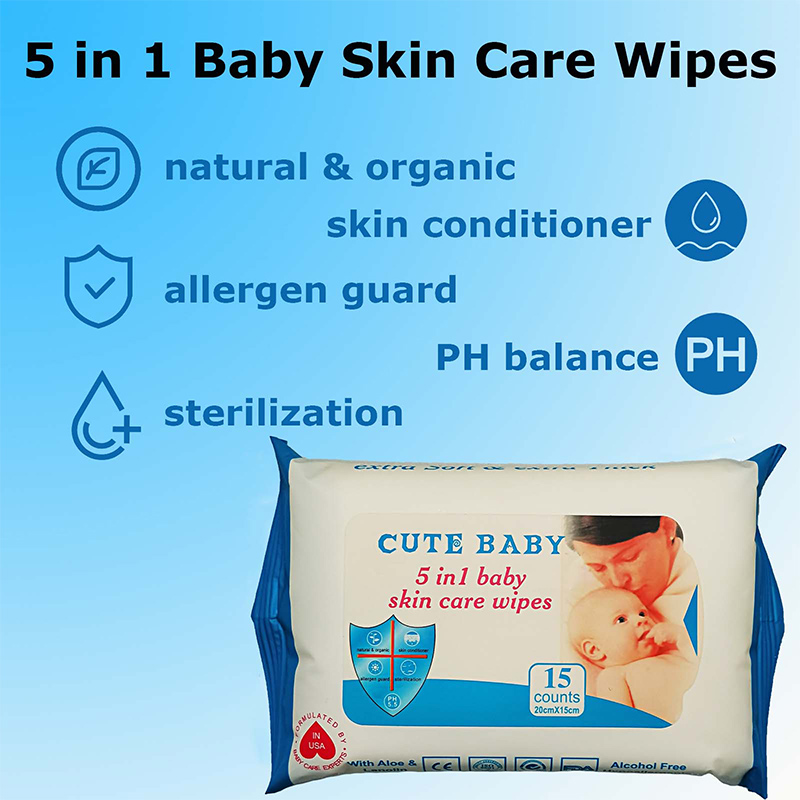 Toallitas húmedas suaves para bebés, naturales y no irritantes.